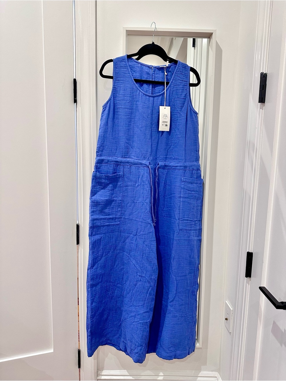 NO TAGS - TOAST Crinkle Cotton Gauze Jumpsuit - Cornflower